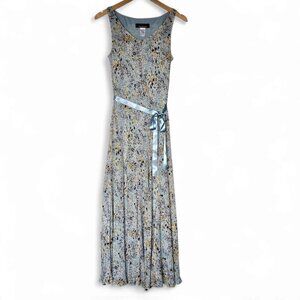 Jones New York 100% Silk Maxi Dress Size 10 Vintage Y2K Watercolor Fairy Whimsy